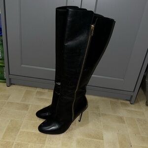 Michael Michael Kors Black Leather Knee high stiletto boots size 5.5